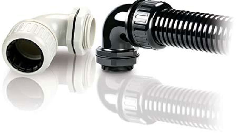 90°彎角高拉力型尼龍盒接頭(塑膠浪管用)